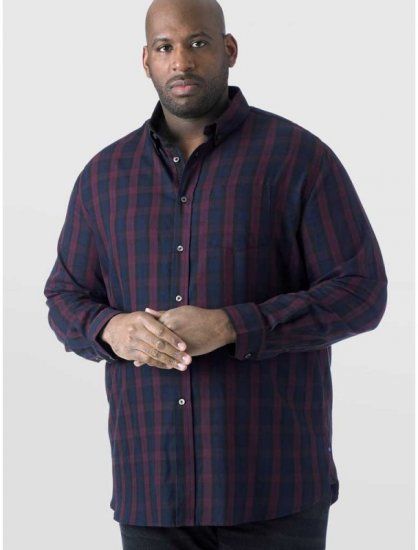 D555 Nixon LS Shirt Navy/Wine - Košele - Košele 2XL-10XL