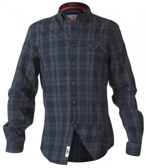 D555 Angelo LS Shirt Navy - Košele - Košele 2XL-10XL