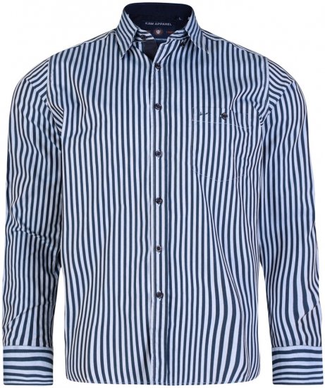 Kam Jeans 6139 Long Sleeve Shirt Navy - Košele - Košele 2XL-10XL