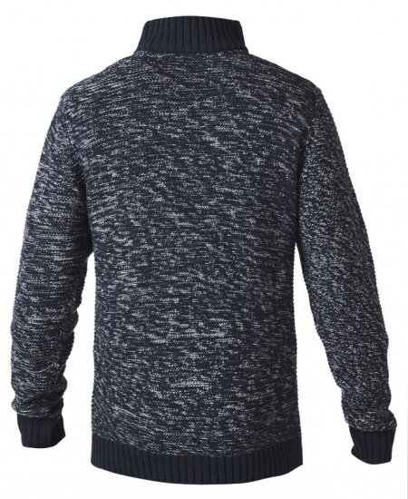 D555 REMINGTON Sweater With Woven Zipper Chest Pocket Navy/Grey - Mikiny & mikiny bez kapucne - Mikiny & Mikiny s Kapucňou 2XL-12XL