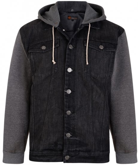 Kam Jeans Conte Denim Jacket Black - Bundy - Bundy Nadmerné Veľkosti 2XL-8XL