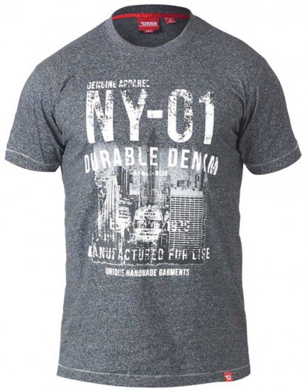 D555 Lorne T-shirt Grey Twist - Tričká - Nadrozmerné tričká - 2XL-14XL