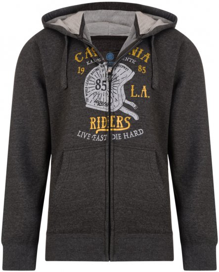 Kam Jeans 772 California Rider Hoodie Charcoal - Mikiny & mikiny bez kapucne - Mikiny & Mikiny s Kapucňou 2XL-12XL