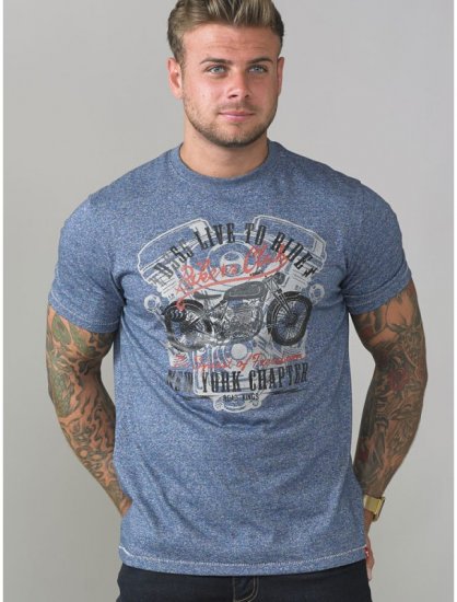 D555 Bradley T-shirt Blue - Tričká - Nadrozmerné tričká - 2XL-14XL