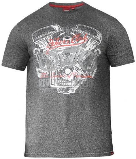 D555 Bradley T-shirt Charcoal - Tričká - Nadrozmerné tričká - 2XL-14XL