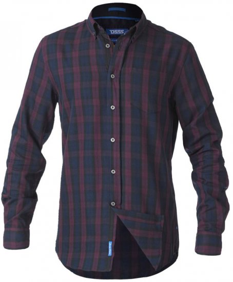 D555 Nixon LS Shirt Navy/Wine - Košele - Košele 2XL-10XL