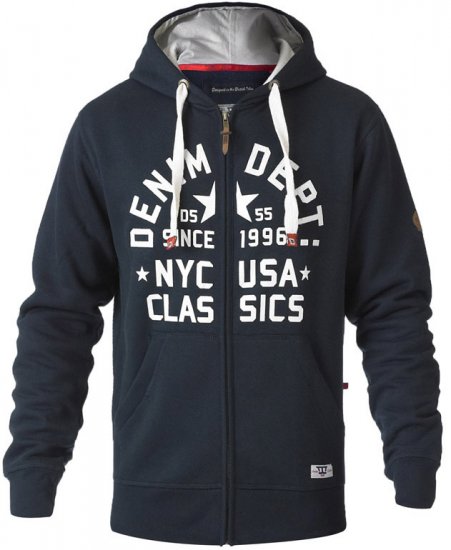 D555 Upton Hoodie Navy - Mikiny & mikiny bez kapucne - Mikiny & Mikiny s Kapucňou 2XL-12XL