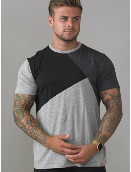 D555 Authentic T-shirt Grey - Tričká - Nadrozmerné tričká - 2XL-14XL