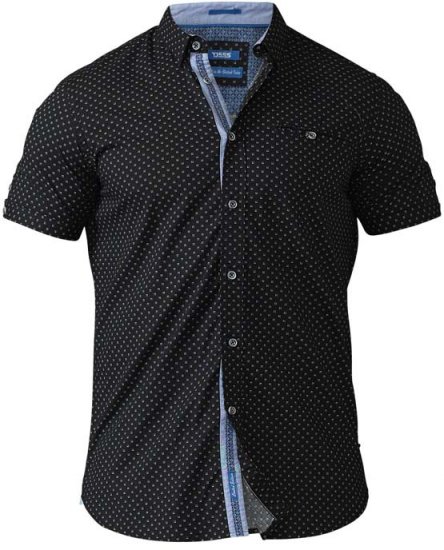 D555 Ollie Short Sleeve Shirt Black - Košele - Košele 2XL-10XL