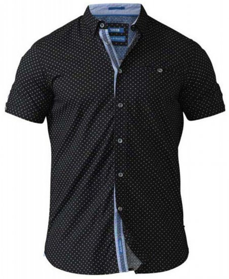 D555 Ollie Short Sleeve Shirt Black - Košele - Košele 2XL-10XL