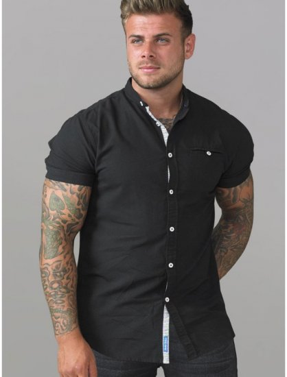 D555 Dwight Short Sleeve Shirt Black - Košele - Košele 2XL-10XL