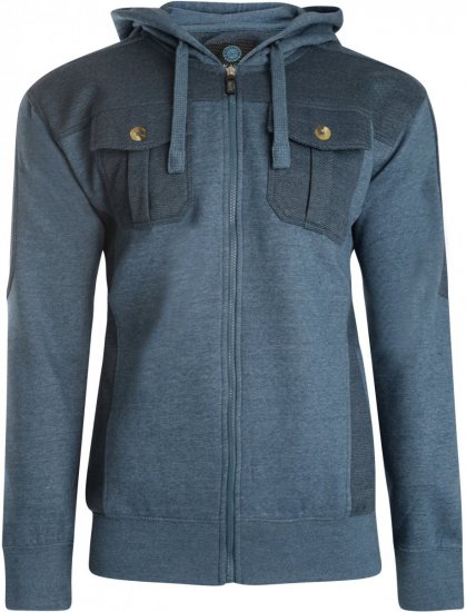 Kam Jeans 700 Contrast Print Hoody Denim - Mikiny & mikiny bez kapucne - Mikiny & Mikiny s Kapucňou 2XL-12XL