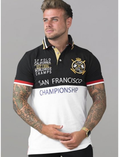 D555 Ernest Polo Black & White - Polokošele - Polokošele 2XL-8XL