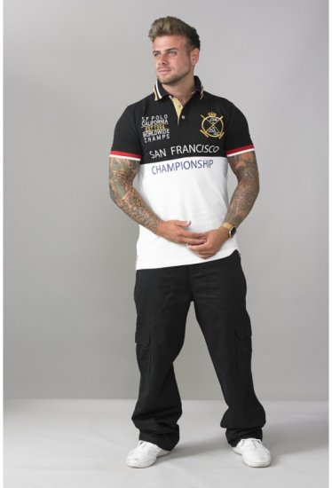D555 Ernest Polo Black & White - Polokošele - Polokošele 2XL-8XL