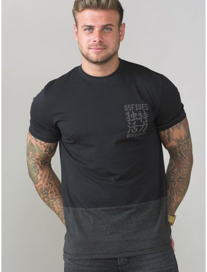 D555 Emerson T-shirt Black & Charcoal - Tričká - Nadrozmerné tričká - 2XL-14XL