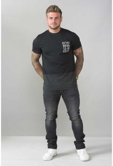 D555 Emerson T-shirt Black & Charcoal - Tričká - Nadrozmerné tričká - 2XL-14XL