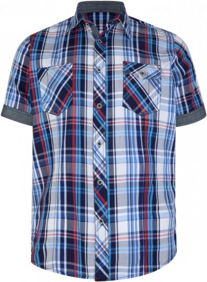Kam Jeans 6149 Short Sleeve Shirt Blue - Košele - Košele 2XL-10XL