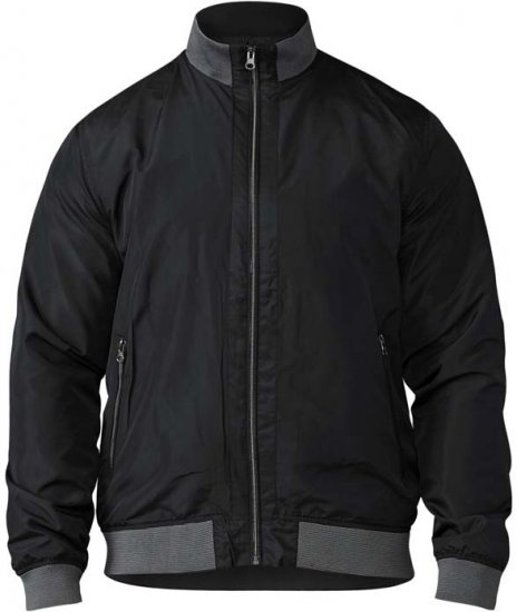 D555 Felix Lightweight Bomber Jacket Black - Bundy - Bundy Nadmerné Veľkosti 2XL-8XL