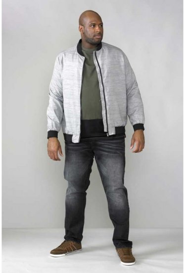 D555 Lou Bomber Jacket Grey - Bundy - Bundy Nadmerné Veľkosti 2XL-8XL
