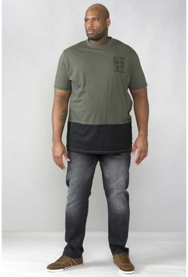 D555 Emerson T-shirt Khaki & Black - Tričká - Nadrozmerné tričká - 2XL-14XL