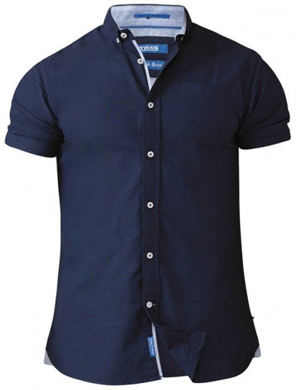 D555 Norman Short Sleeve Oxford Shirt Navy - Košele - Košele 2XL-10XL