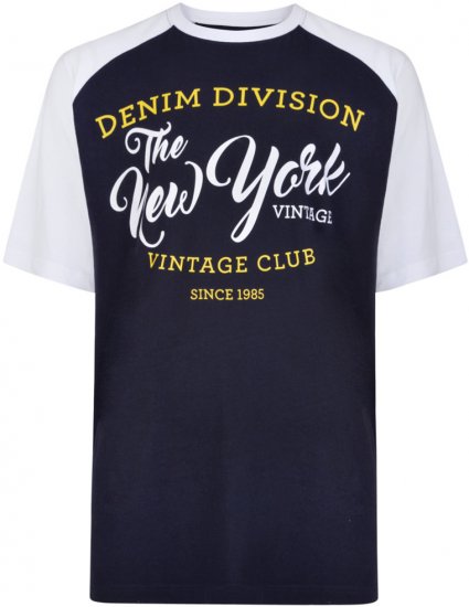 Kam Jeans 5210 Denim Division T-shirt Navy - Tričká - Nadrozmerné tričká - 2XL-14XL