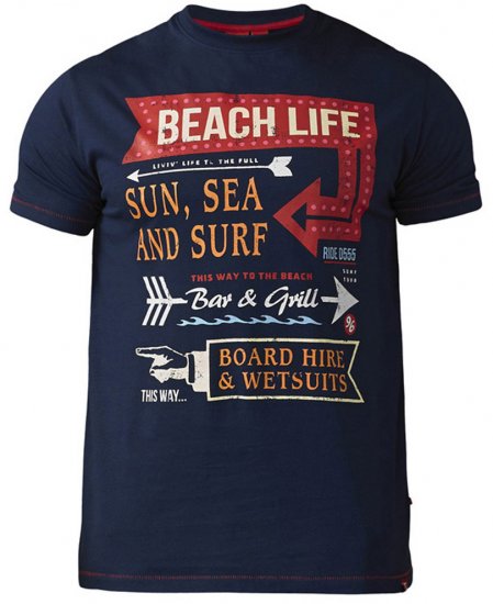 D555 Kennedy T-shirt Navy - Tričká - Nadrozmerné tričká - 2XL-14XL