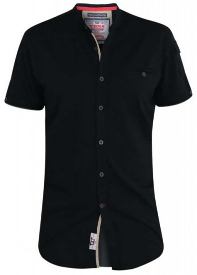 D555 Archer Collarless Shirt Black - Košele - Košele 2XL-10XL