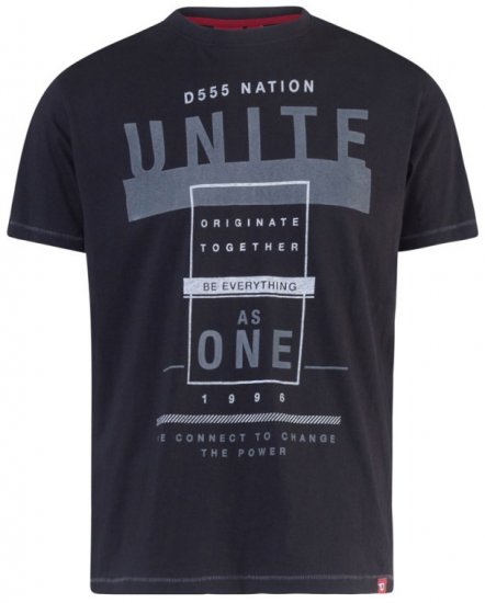 D555 Phillip T-shirt Black - Tričká - Nadrozmerné tričká - 2XL-14XL
