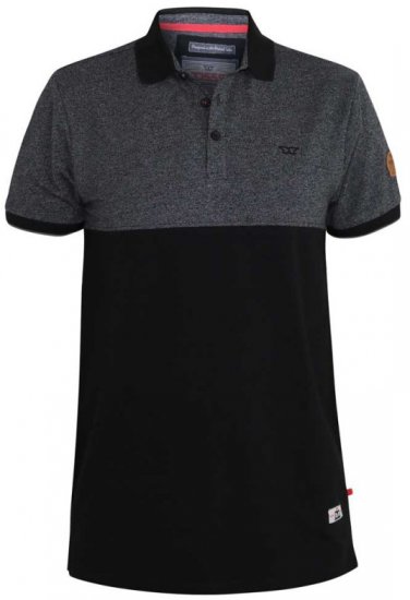 D555 Stefhen Polo Black - Polokošele - Polokošele 2XL-8XL