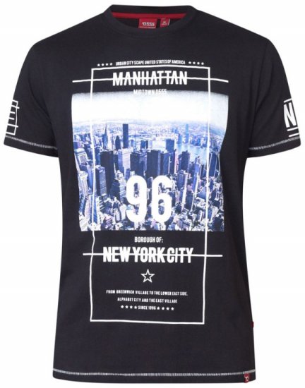 D555 Ethan T-shirt Black - Tričká - Nadrozmerné tričká - 2XL-14XL