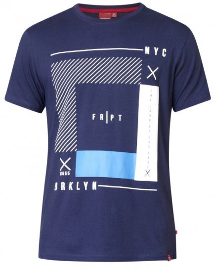 D555 Kenton T-shirt Navy - Tričká - Nadrozmerné tričká - 2XL-14XL