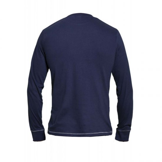 D555 Austin Long Sleeve T-shirt Navy - Tričká - Nadrozmerné tričká - 2XL-14XL