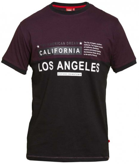 D555 Jackson T-shirt Burgundy - Tričká - Nadrozmerné tričká - 2XL-14XL