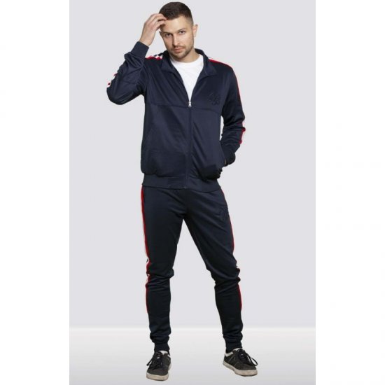 D555 Brookes Couture Zip Up Navy - Mikiny & mikiny bez kapucne - Mikiny & Mikiny s Kapucňou 2XL-12XL