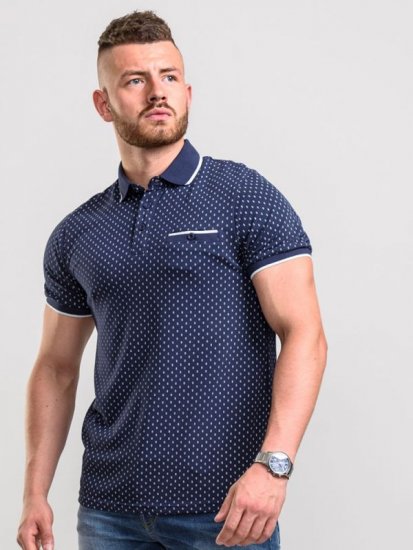 D555 Rogers Printed Polo Navy - Polokošele - Polokošele 2XL-8XL