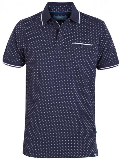 D555 Rogers Printed Polo Navy - Polokošele - Polokošele 2XL-8XL