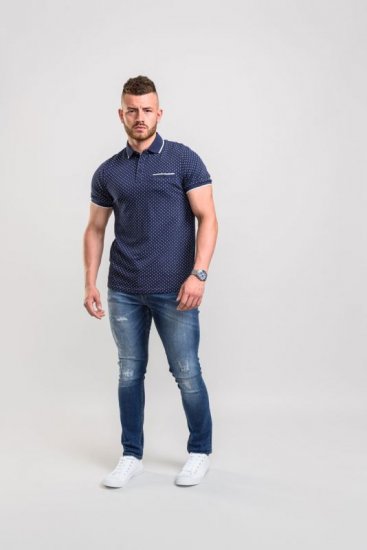 D555 Rogers Printed Polo Navy - Polokošele - Polokošele 2XL-8XL