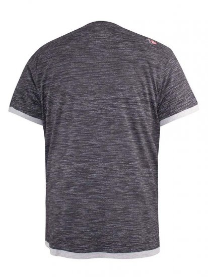 D555 Albury Black Double Layer Printed T-Shirt - Tričká - Nadrozmerné tričká - 2XL-14XL
