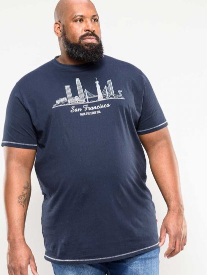 D555 Randwick San Francisco Printed T-Shirt Navy - Tričká - Nadrozmerné tričká - 2XL-14XL