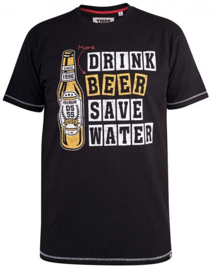 D555 Salford Save Water Drink Beer T-shirt Black - Tričká - Nadrozmerné tričká - 2XL-14XL