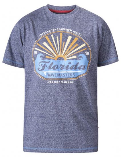 D555 Hallam Florida Wave Masters Crew Neck T-Shirt Navy Twist - Tričká - Nadrozmerné tričká - 2XL-14XL