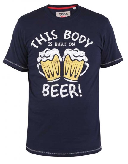 D555 Dartmoor Built On Beer Printed T-Shirt - Tričká - Nadrozmerné tričká - 2XL-14XL