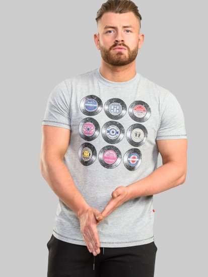D555 Hexworth Vinyl Records Printed T-Shirt - Tričká - Nadrozmerné tričká - 2XL-14XL