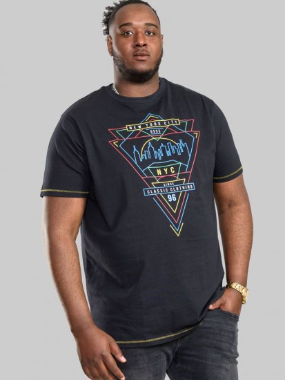 D555 Taunton Neon Printed T-Shirt - Tričká - Nadrozmerné tričká - 2XL-14XL