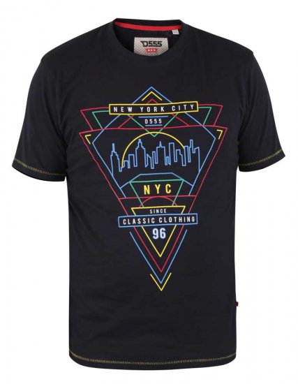 D555 Taunton Neon Printed T-Shirt - Tričká - Nadrozmerné tričká - 2XL-14XL