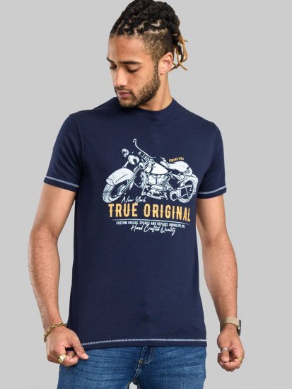 D555 Axbridge Motorbike Printed T-Shirt - Tričká - Nadrozmerné tričká - 2XL-14XL