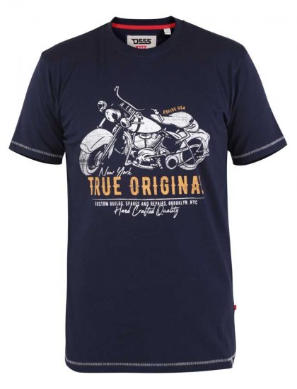 D555 Axbridge Motorbike Printed T-Shirt - Tričká - Nadrozmerné tričká - 2XL-14XL