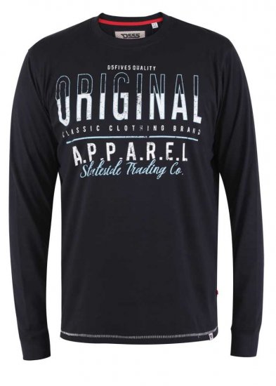 D555 Yeovil Long Sleeve T-Shirt - Tričká - Nadrozmerné tričká - 2XL-14XL