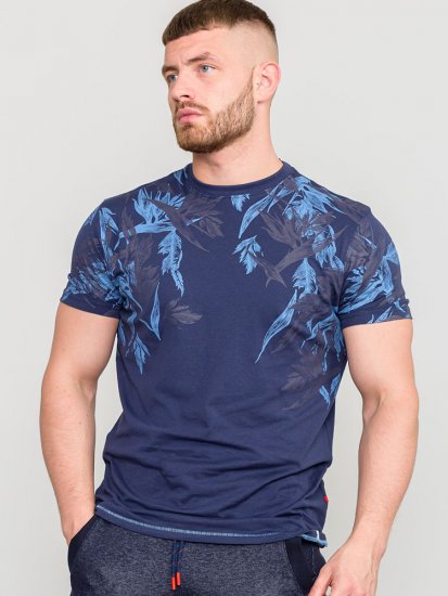 D555 BROMLEY Floral Panel Printed T-Shirt - Tričká - Nadrozmerné tričká - 2XL-14XL